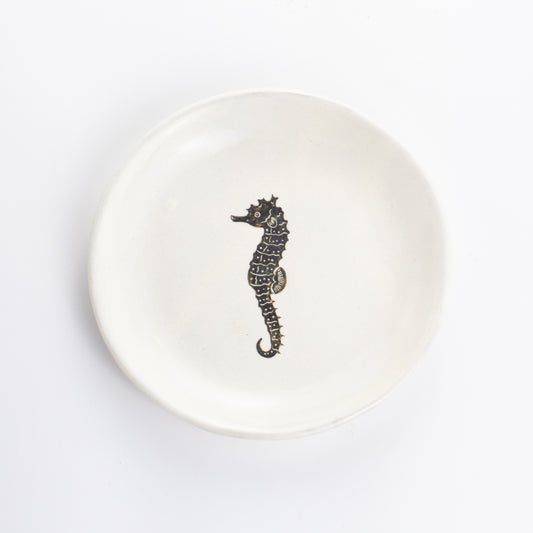 【清水焼】4.5寸 平皿　タツノオトシゴ　澤田卓伸 KOTOPOTTER