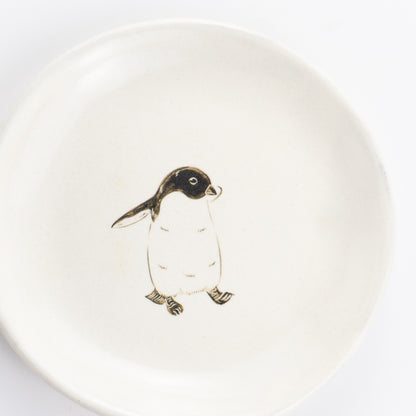 【清水焼】4.5寸 平皿　アデリーペンギン　澤田卓伸 KOTOPOTTER
