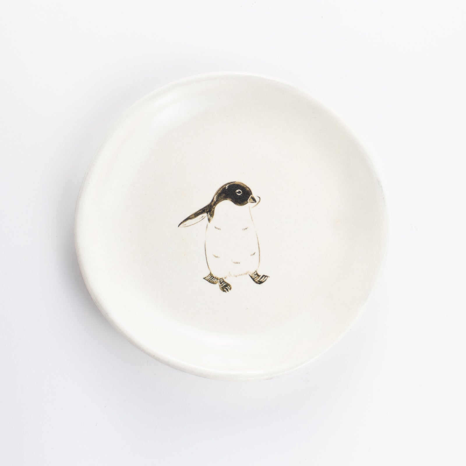 【清水焼】4.5寸 平皿　アデリーペンギン　澤田卓伸 KOTOPOTTER
