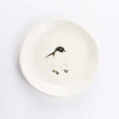 【清水焼】4.5寸 平皿　アデリーペンギン　澤田卓伸 KOTOPOTTER
