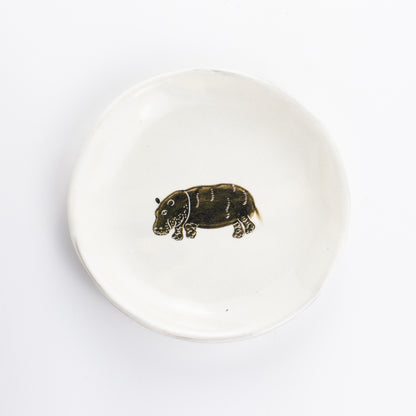 【清水焼】4.5寸 平皿　カバ　澤田卓伸 KOTOPOTTER