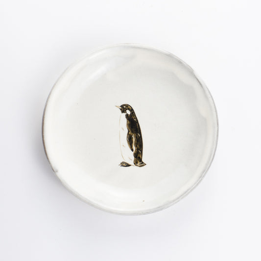 【清水焼】4.5寸 平皿　コウテイペンギン　澤田卓伸 KOTOPOTTER