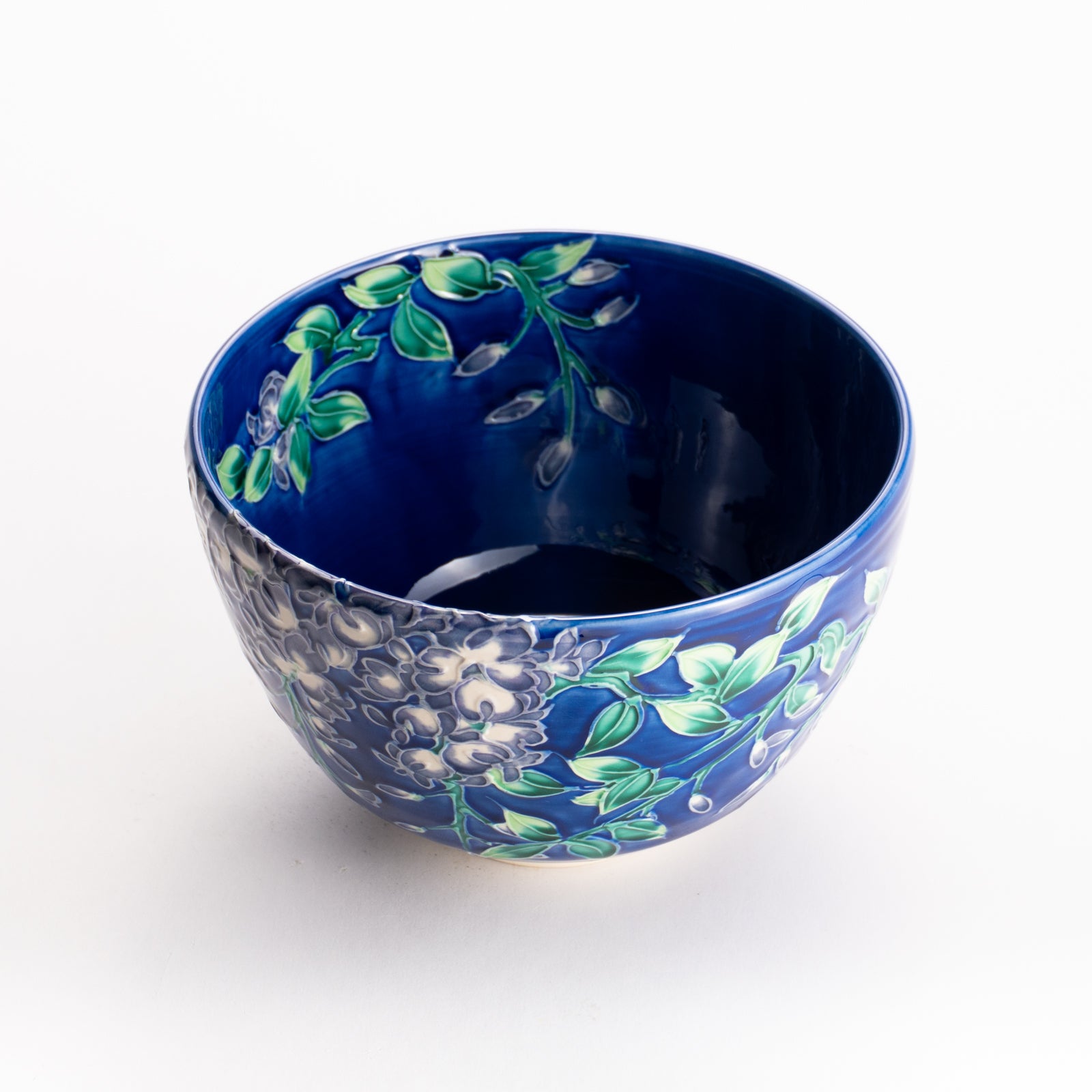 抹茶碗　紺青交趾 藤　一如 KOTOPOTTER