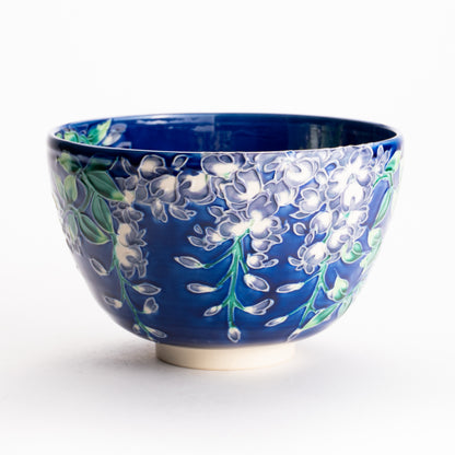 抹茶碗　紺青交趾 藤　一如 KOTOPOTTER