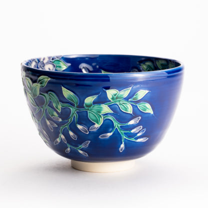 抹茶碗　紺青交趾 藤　一如 KOTOPOTTER