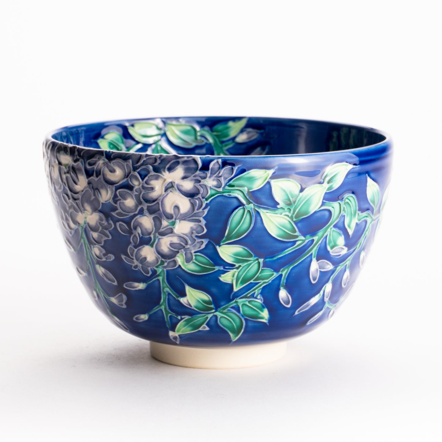 抹茶碗　紺青交趾 藤　一如 KOTOPOTTER
