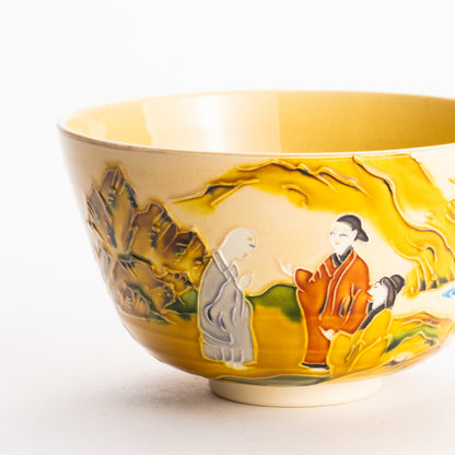 抹茶碗　黄金交趾 "三賢人"　一如 KOTOPOTTER