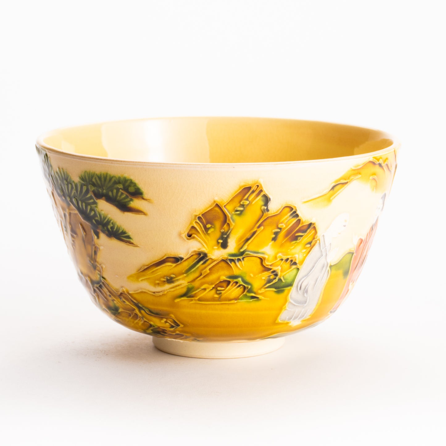 抹茶碗　黄金交趾 "三賢人"　一如 KOTOPOTTER