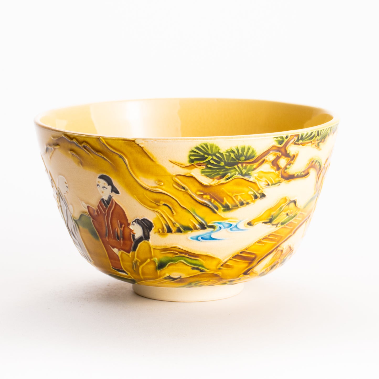 抹茶碗　黄金交趾 "三賢人"　一如 KOTOPOTTER