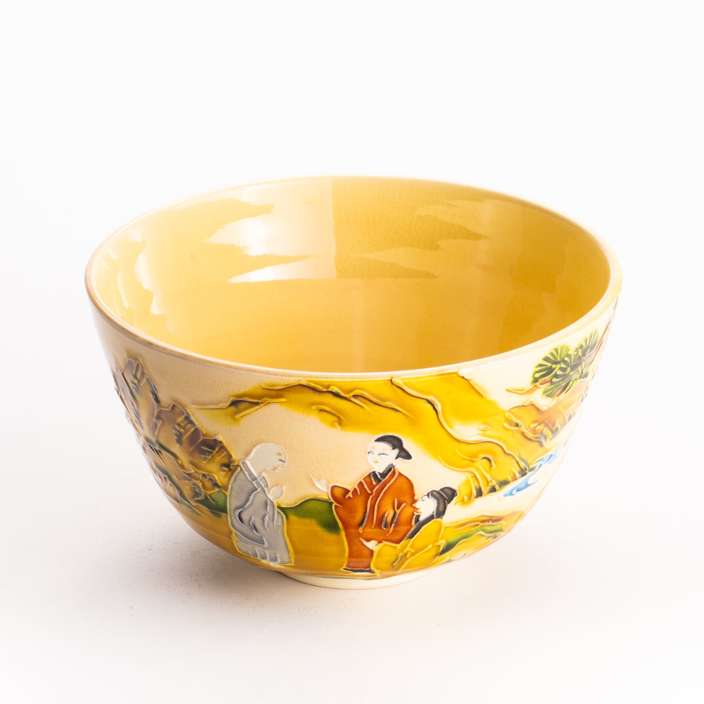 抹茶碗　黄金交趾 "三賢人"　一如 KOTOPOTTER