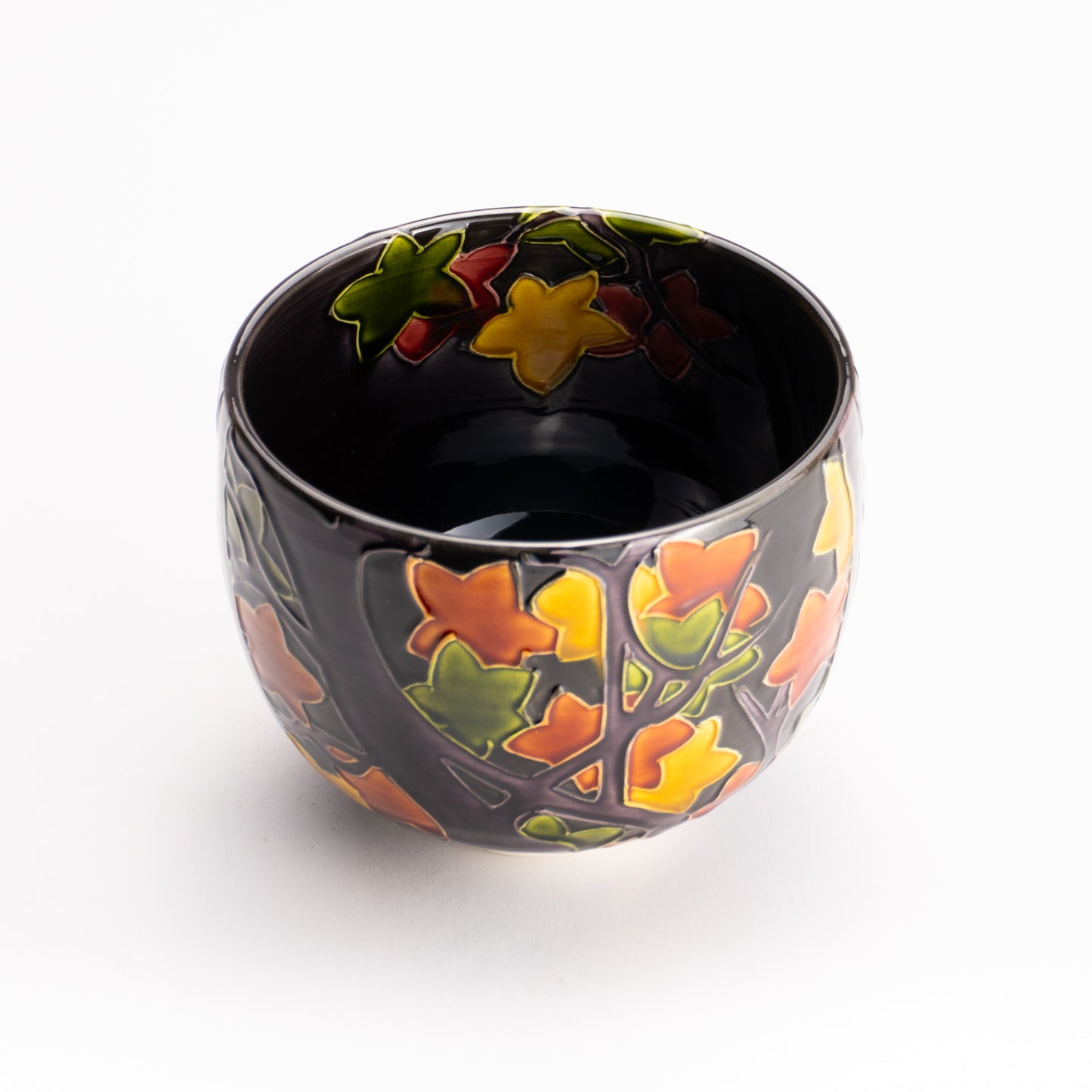 抹茶碗　紫交趾 "紅葉"　一如 KOTOPOTTER