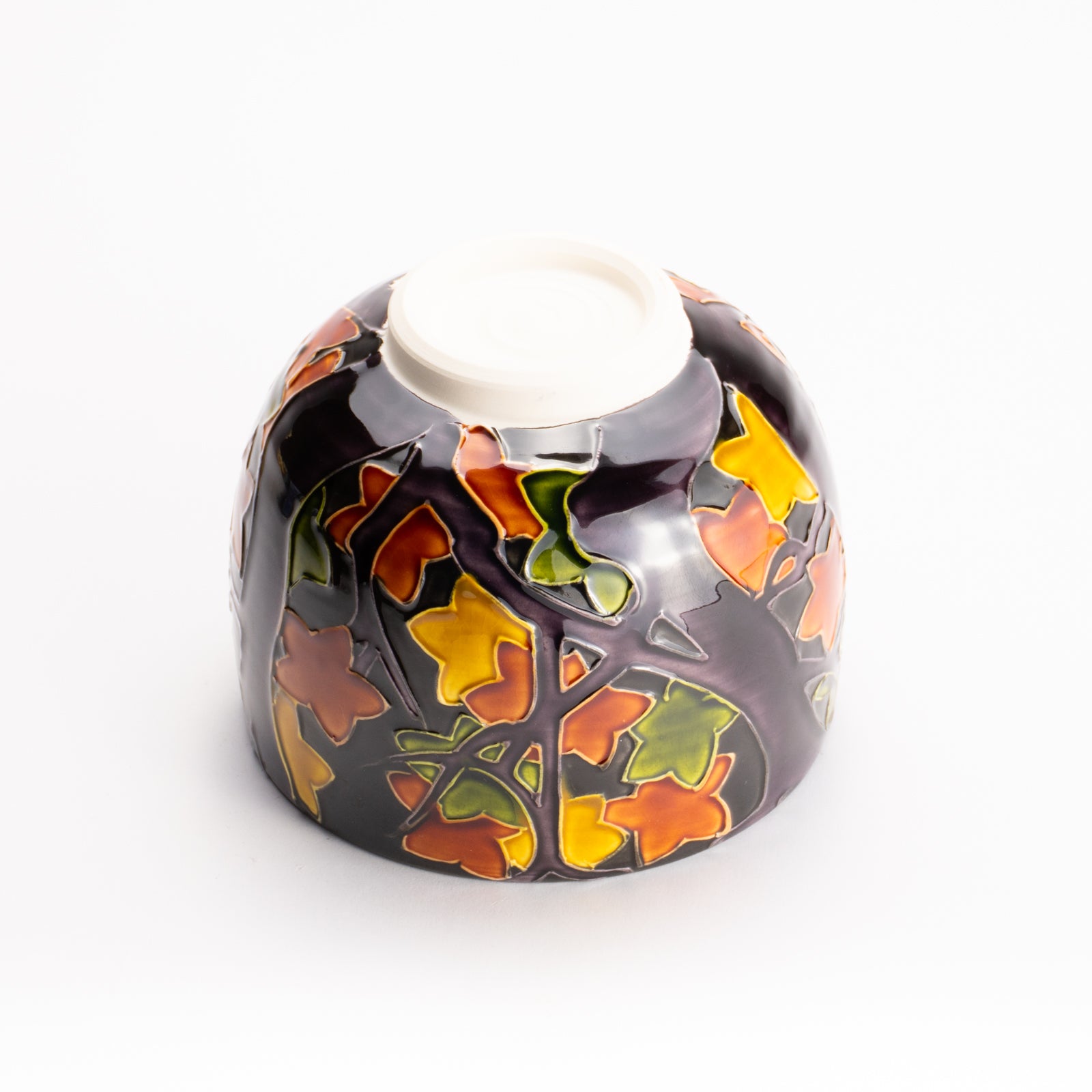 抹茶碗　紫交趾 "紅葉"　一如 KOTOPOTTER