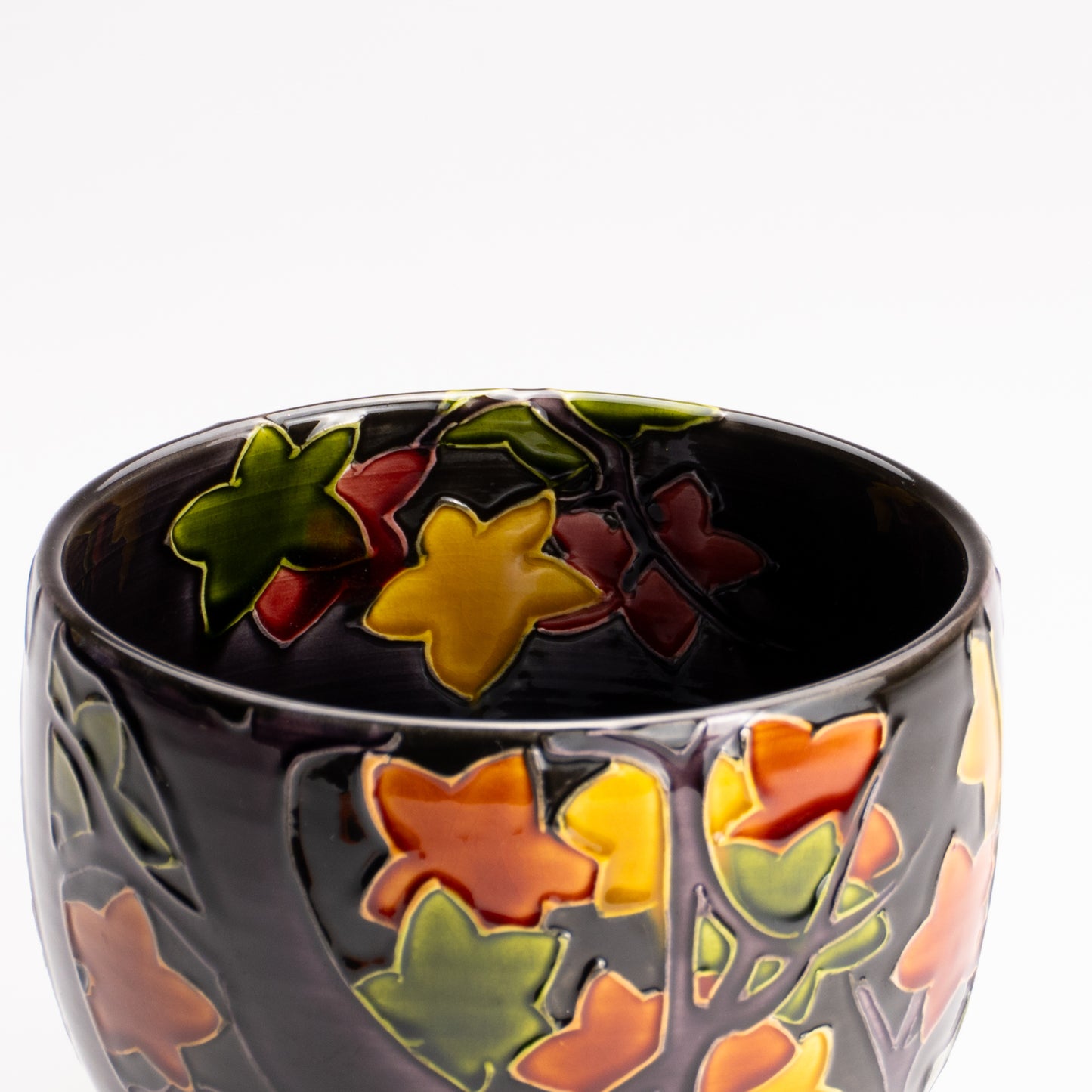 抹茶碗　紫交趾 "紅葉"　一如 KOTOPOTTER