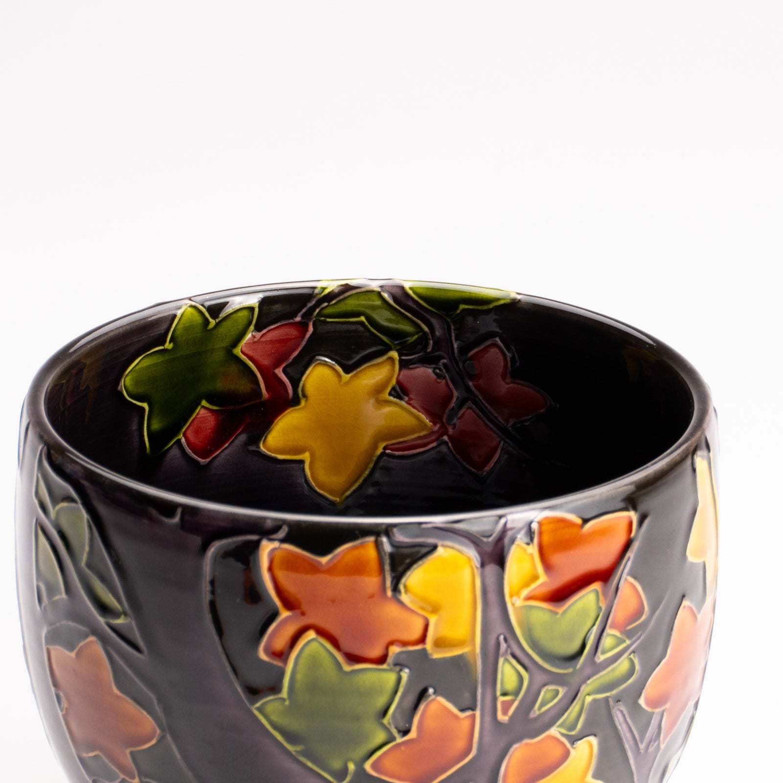 抹茶碗　紫交趾 "紅葉"　一如 KOTOPOTTER