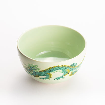 抹茶碗　白緑交趾 "龍"　一如 KOTOPOTTER