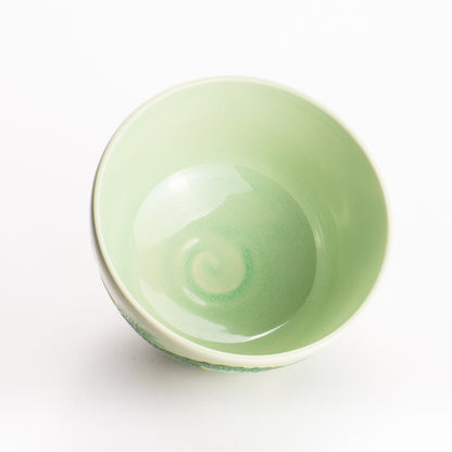抹茶碗　白緑交趾 "龍"　一如 KOTOPOTTER