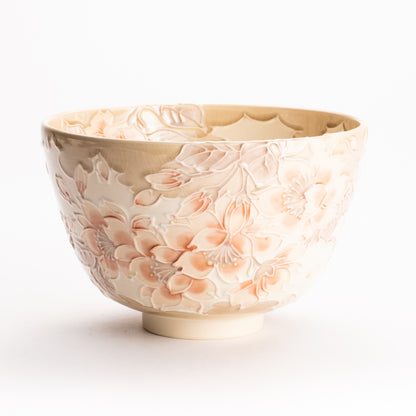 抹茶碗　白鳳交趾 "桜に雲"　一如 KOTOPOTTER