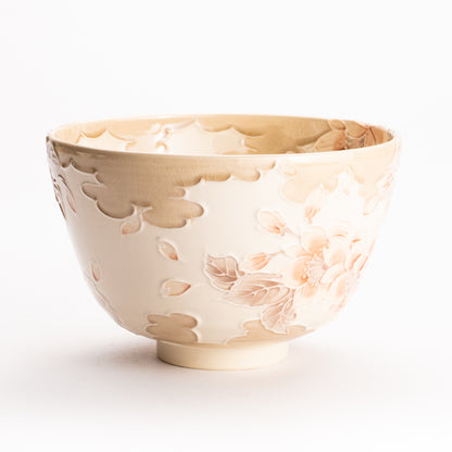 抹茶碗　白鳳交趾 "桜に雲"　一如 KOTOPOTTER