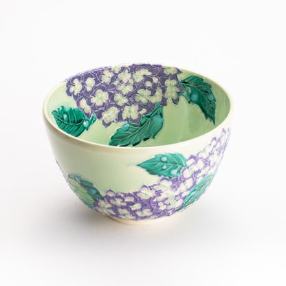 抹茶碗　白緑交趾 "紫陽花"　一如 KOTOPOTTER