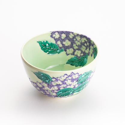 抹茶碗　白緑交趾 "紫陽花"　一如 KOTOPOTTER