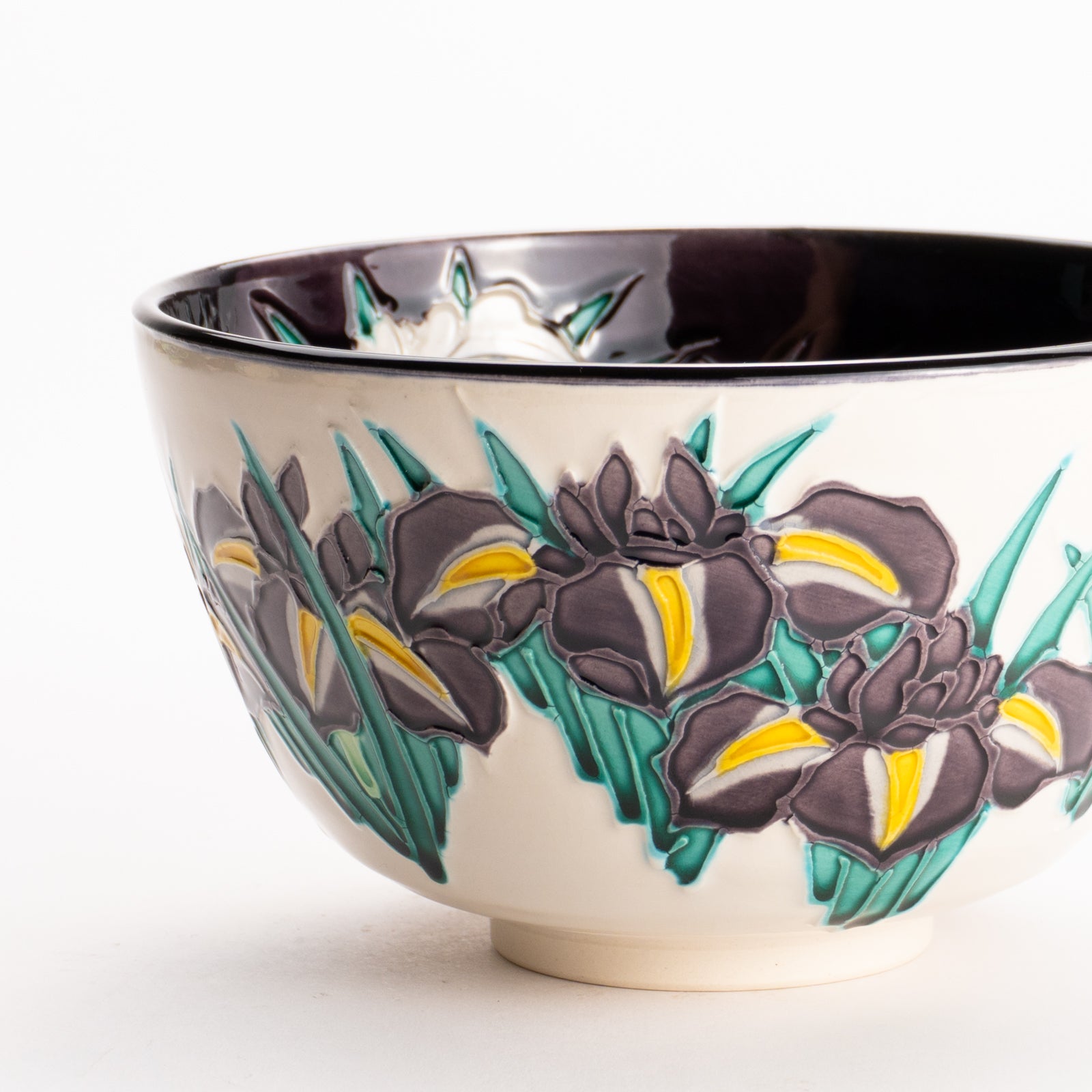 抹茶碗　紫交趾 "菖蒲"　一如 KOTOPOTTER