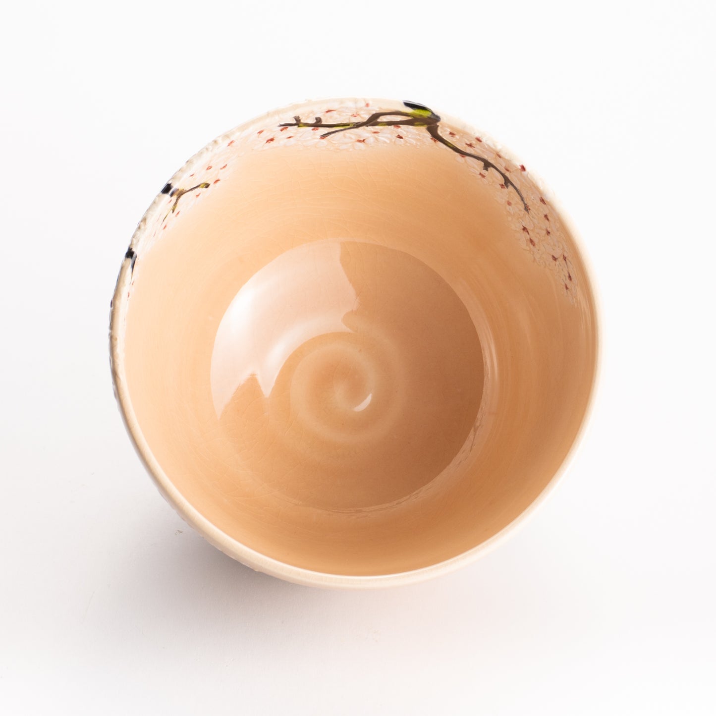 抹茶碗　淡桃交趾 "満開の桜"　一如 KOTOPOTTER