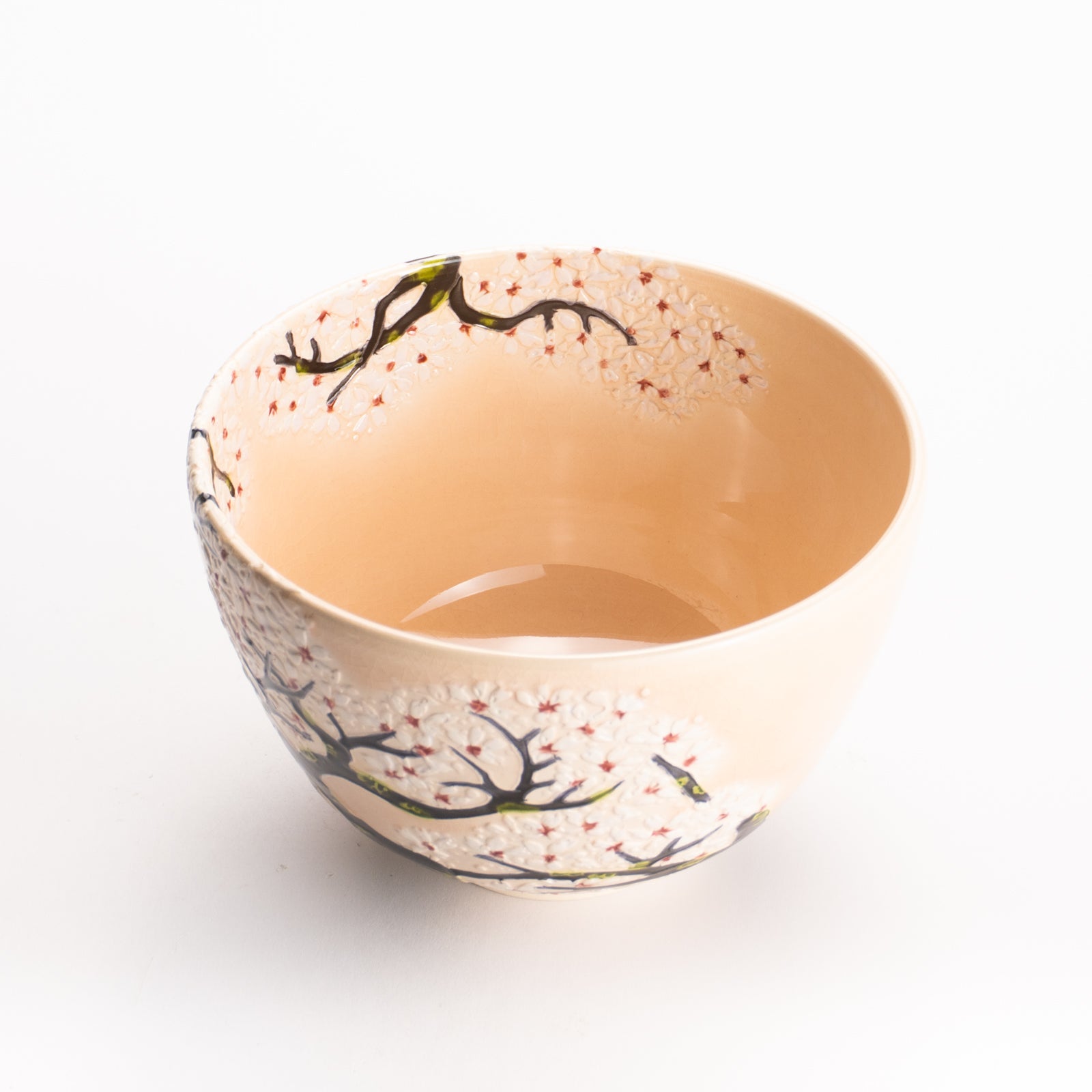 抹茶碗　淡桃交趾 "満開の桜"　一如 KOTOPOTTER