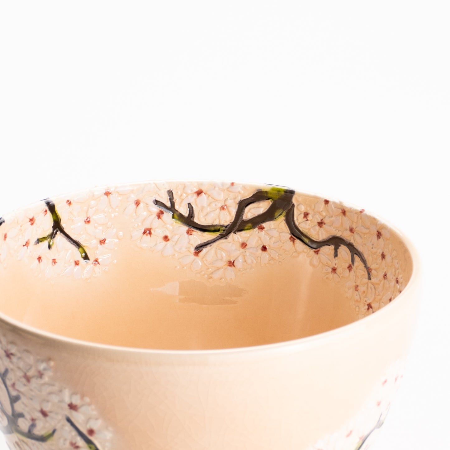 抹茶碗　淡桃交趾 "満開の桜"　一如 KOTOPOTTER