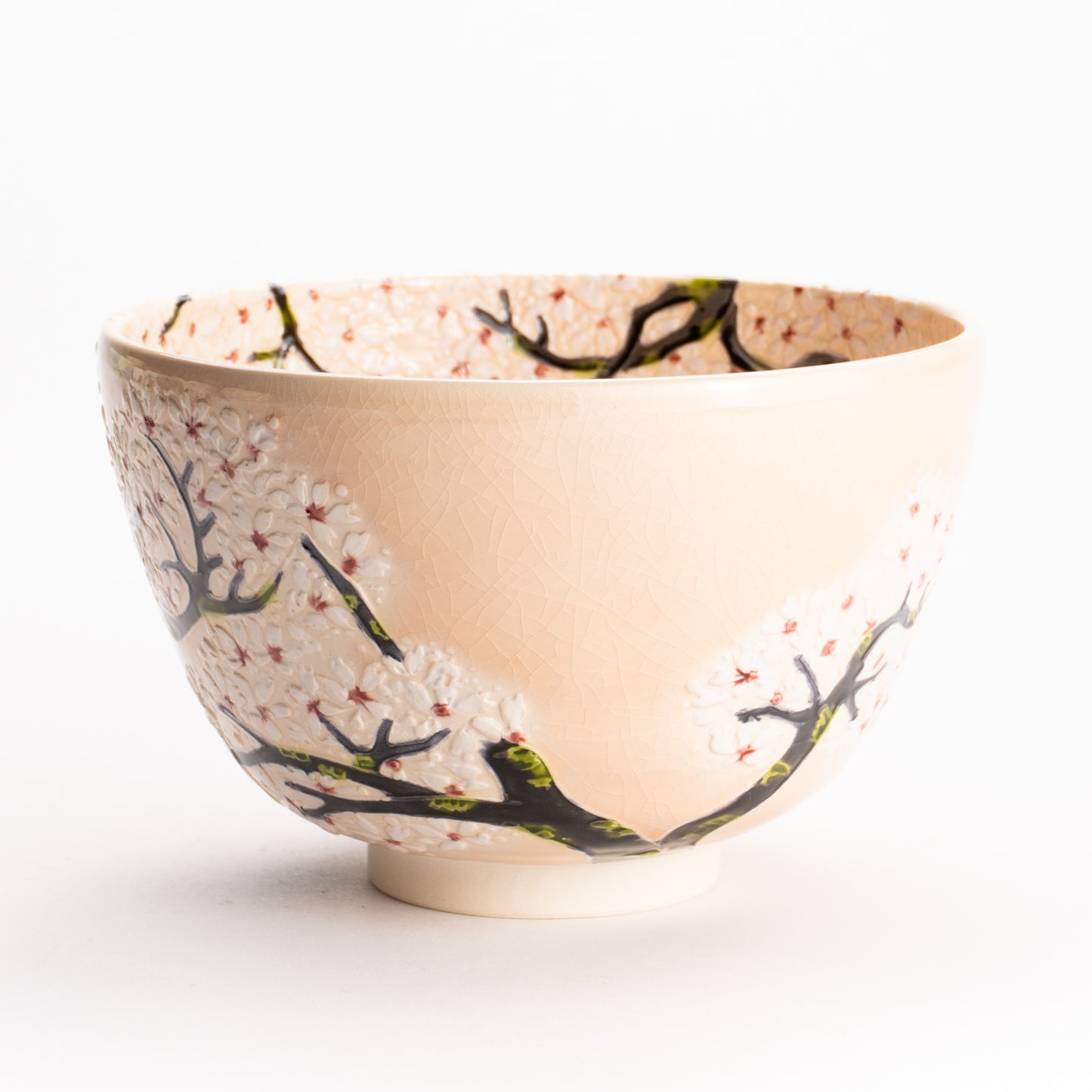 抹茶碗　淡桃交趾 "満開の桜"　一如 KOTOPOTTER
