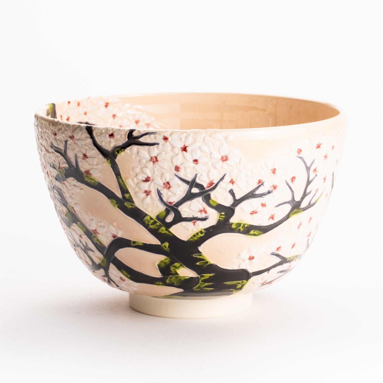 抹茶碗　淡桃交趾 "満開の桜"　一如 KOTOPOTTER