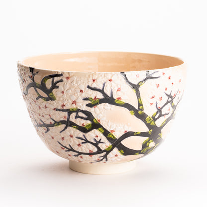抹茶碗　淡桃交趾 "満開の桜"　一如 KOTOPOTTER