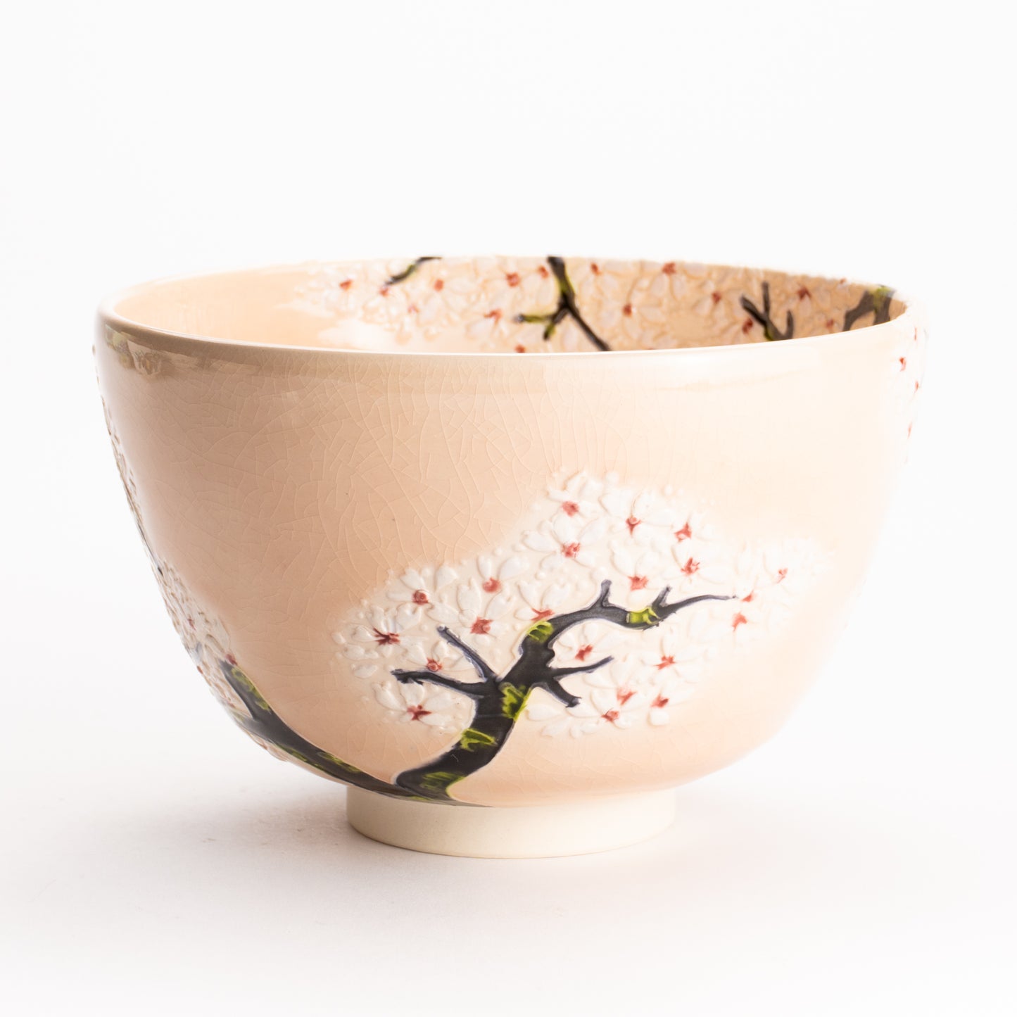 抹茶碗　淡桃交趾 "満開の桜"　一如 KOTOPOTTER