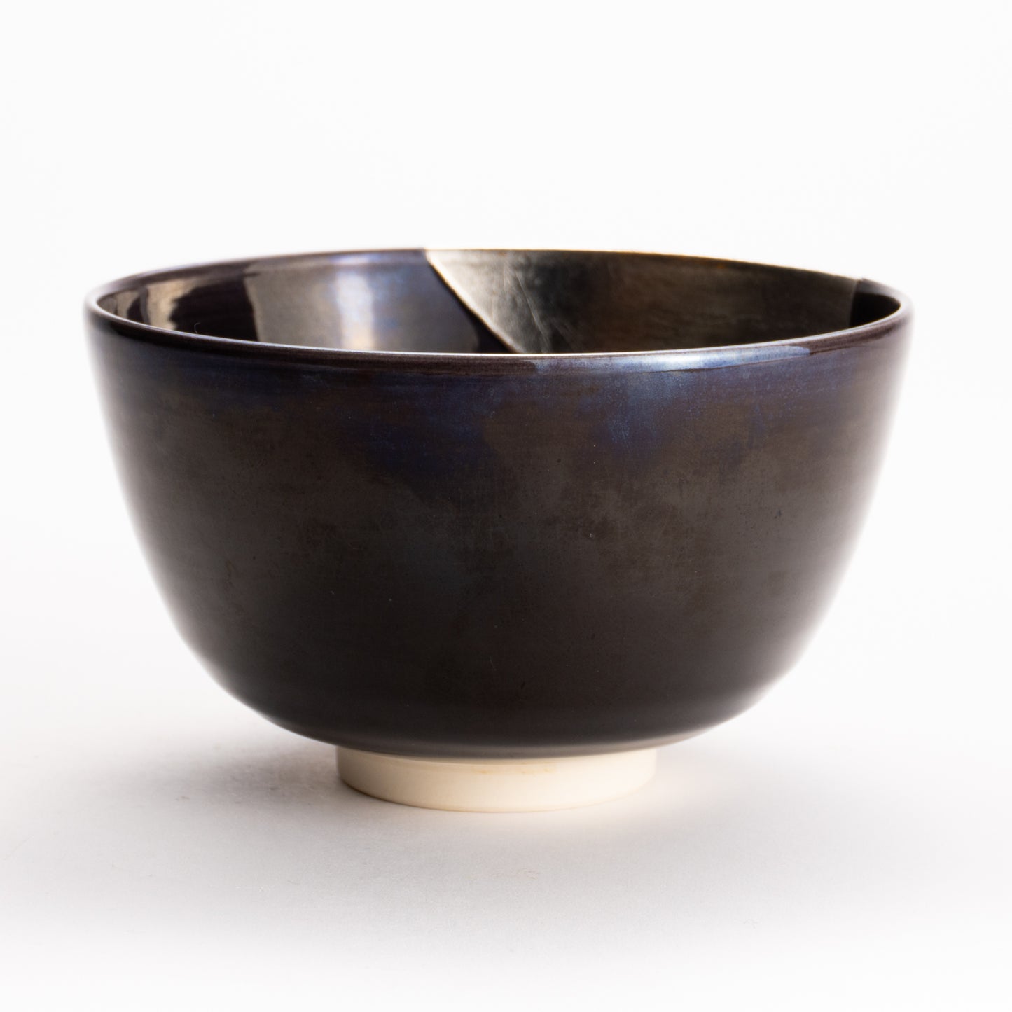抹茶碗　紫交趾白金箔 "老松に月"　一如 KOTOPOTTER
