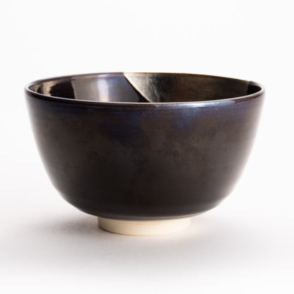 抹茶碗　紫交趾白金箔 "老松に月"　一如 KOTOPOTTER