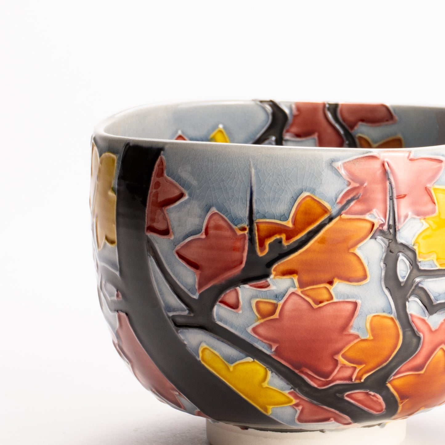 抹茶碗　淡紫交趾 "紅葉"　一如 KOTOPOTTER