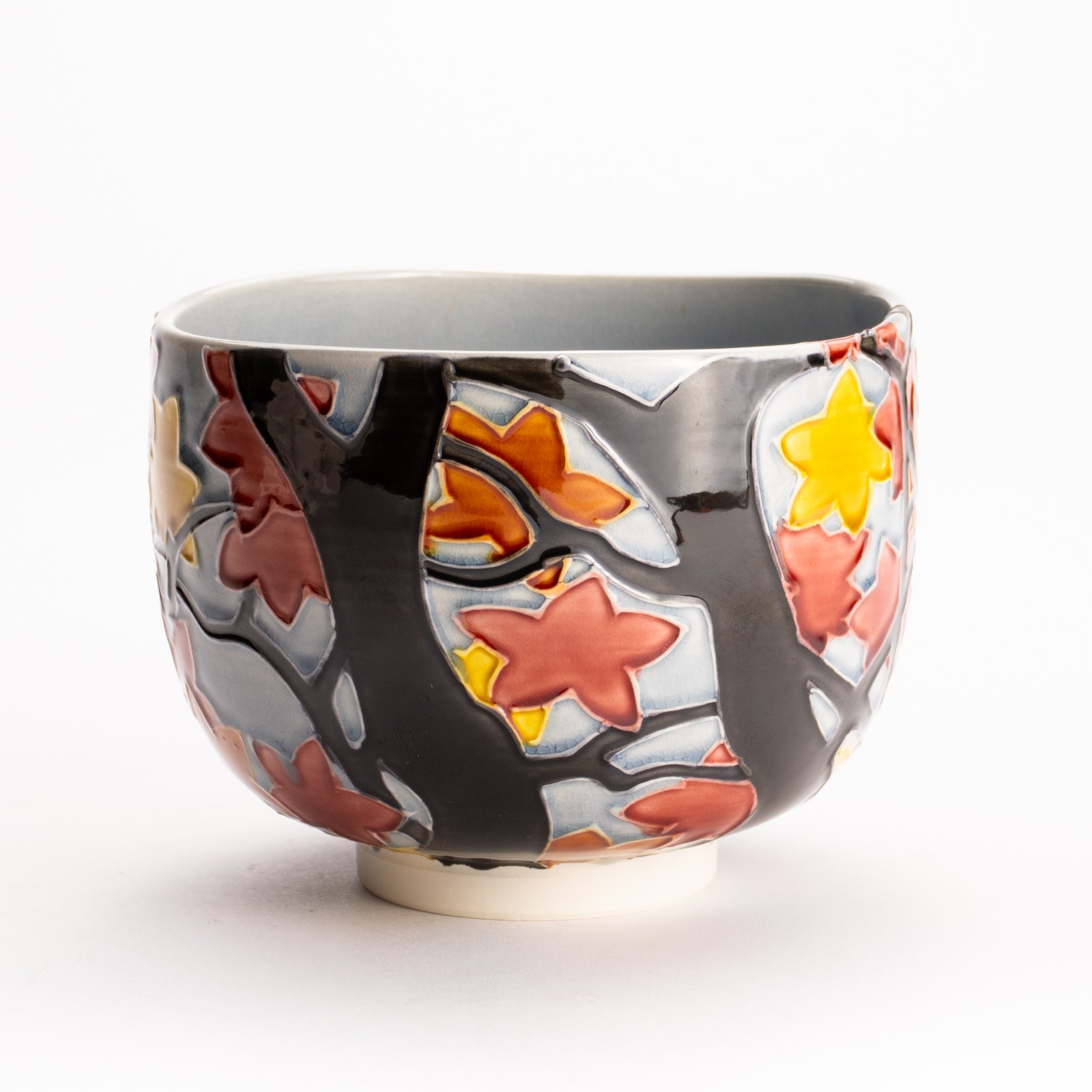 抹茶碗　淡紫交趾 "紅葉"　一如 KOTOPOTTER