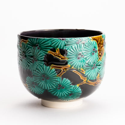 抹茶碗　紫交趾 "唐松"　一如 KOTOPOTTER