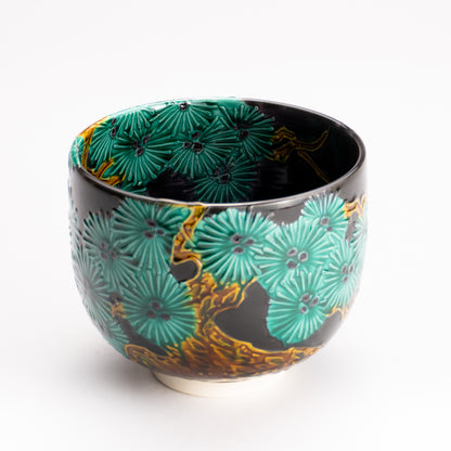 抹茶碗　紫交趾 "唐松"　一如 KOTOPOTTER