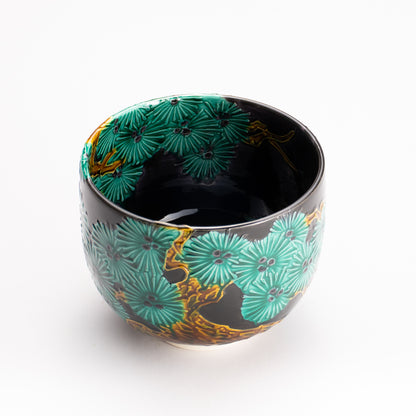 抹茶碗　紫交趾 "唐松"　一如 KOTOPOTTER