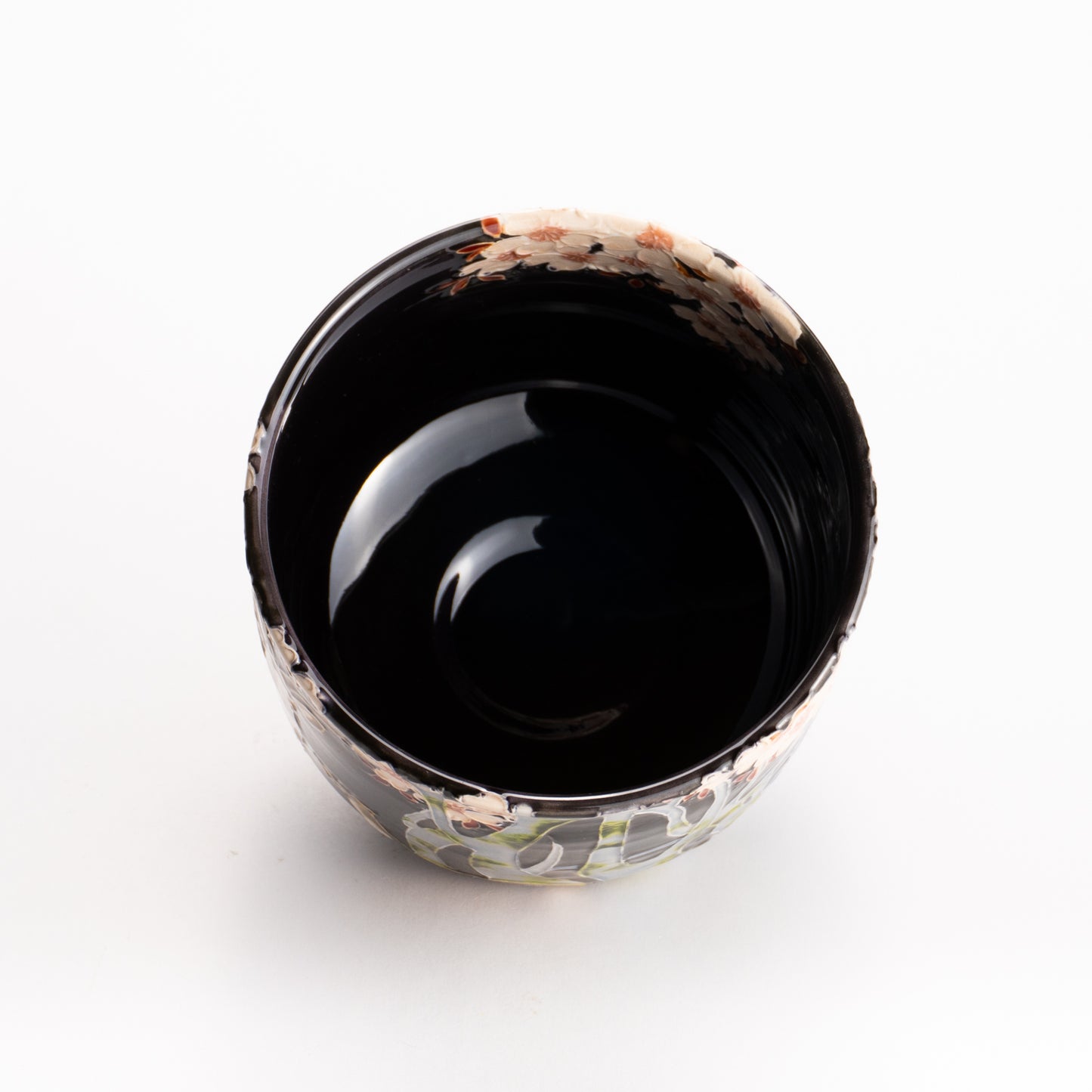 抹茶碗　紫交趾 "鹿に桜"　一如 KOTOPOTTER