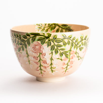 抹茶碗　淡桃交趾 "藤"　一如 KOTOPOTTER