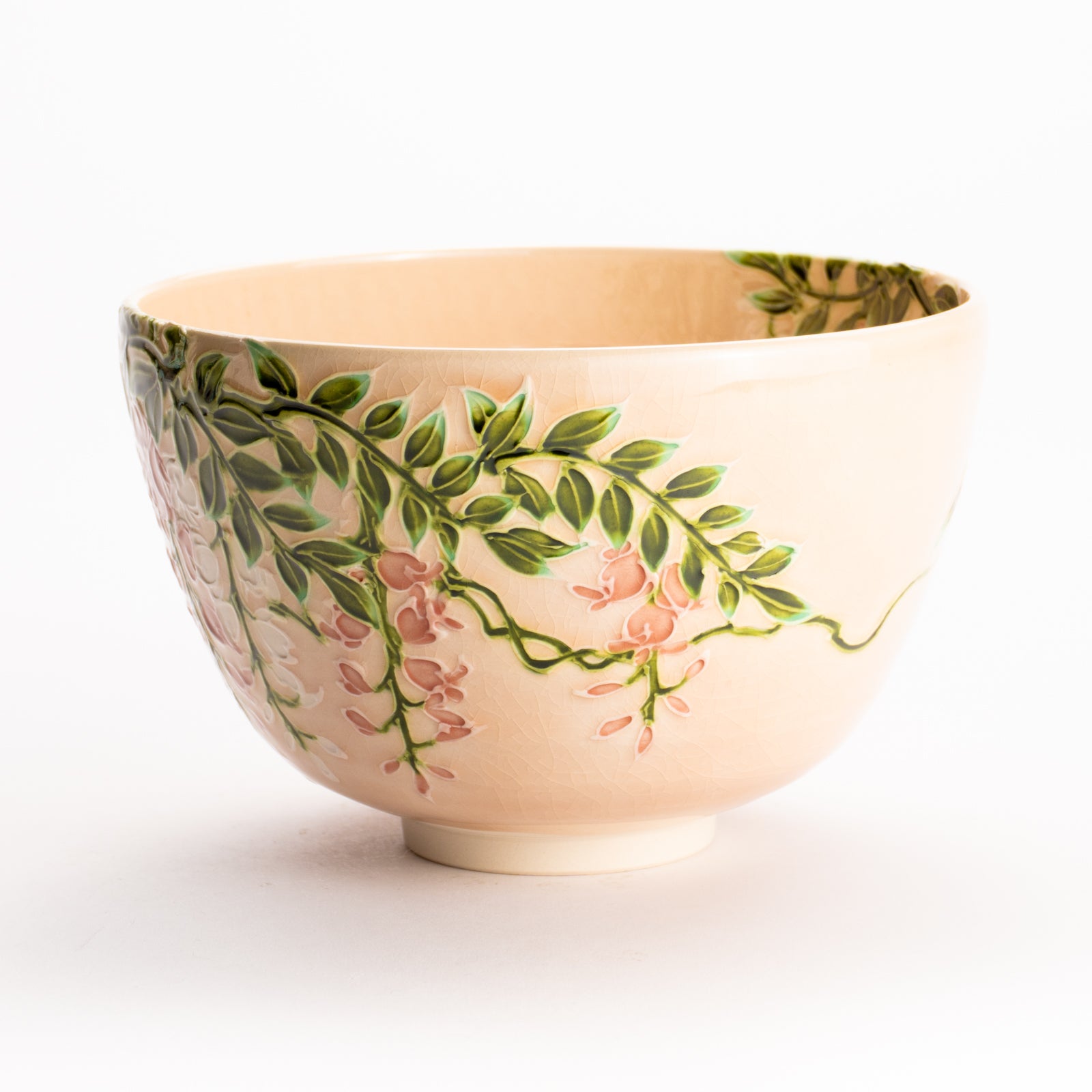 抹茶碗　淡桃交趾 "藤"　一如 KOTOPOTTER
