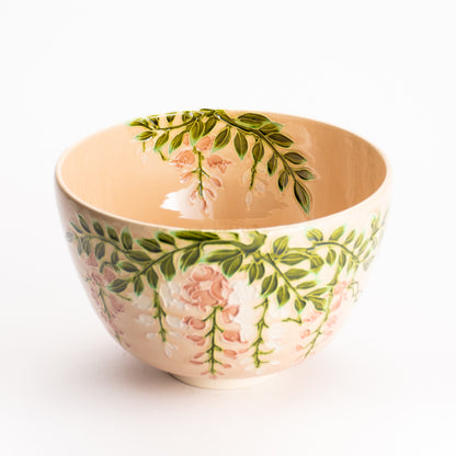 抹茶碗　淡桃交趾 "藤"　一如 KOTOPOTTER