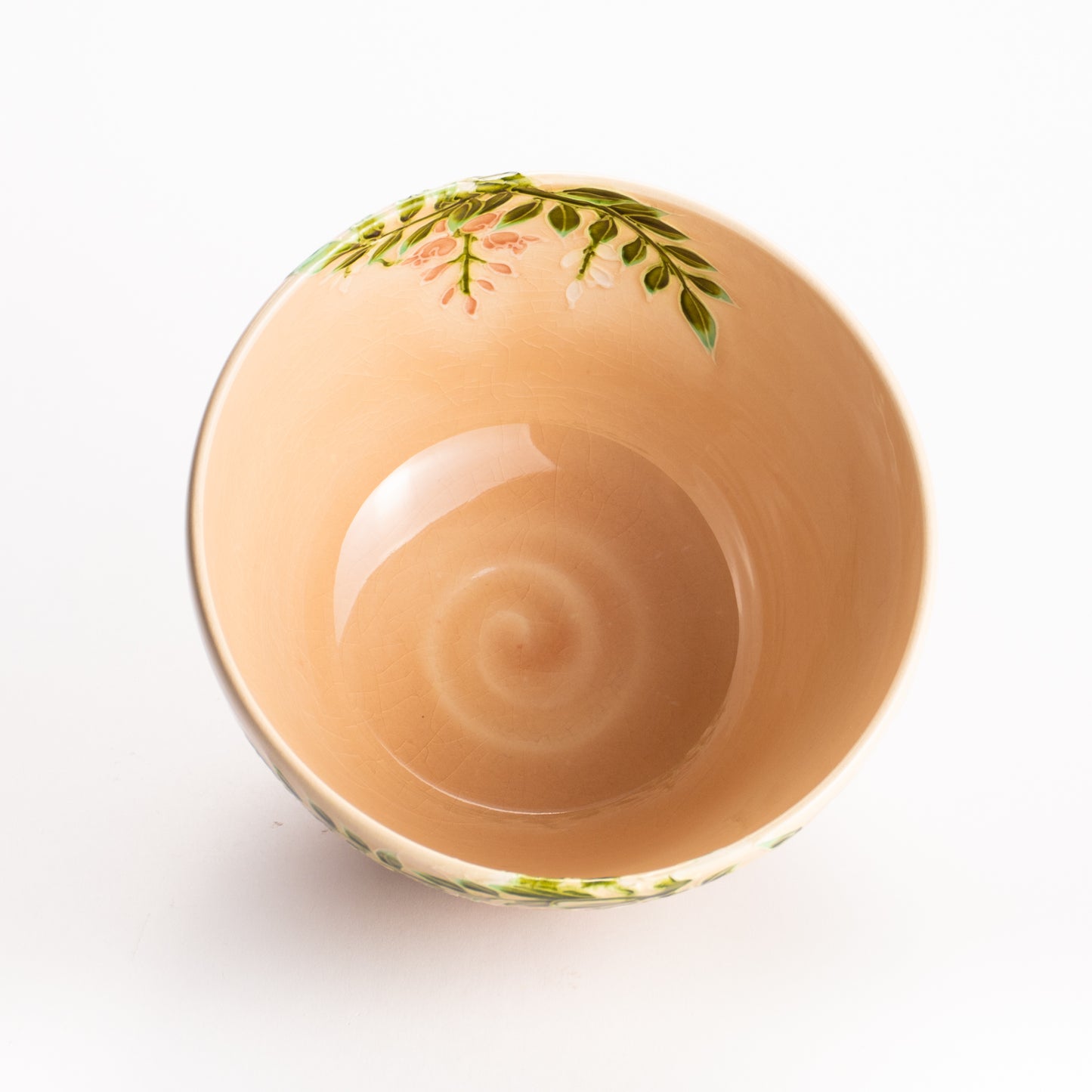 抹茶碗　淡桃交趾 "藤"　一如 KOTOPOTTER