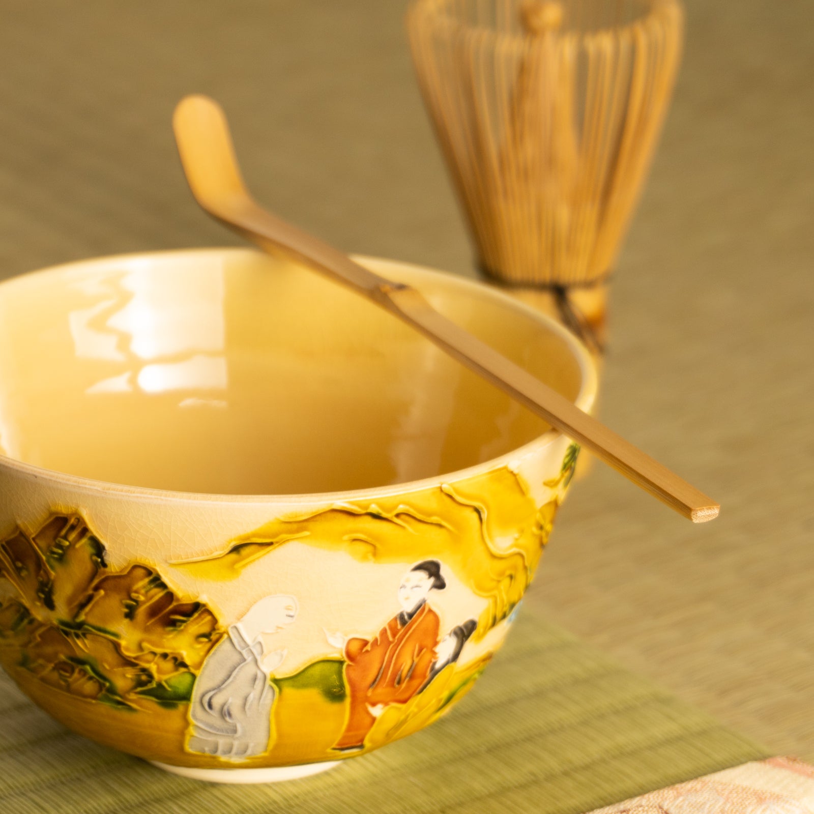 抹茶碗　黄金交趾 "三賢人"　一如 KOTOPOTTER