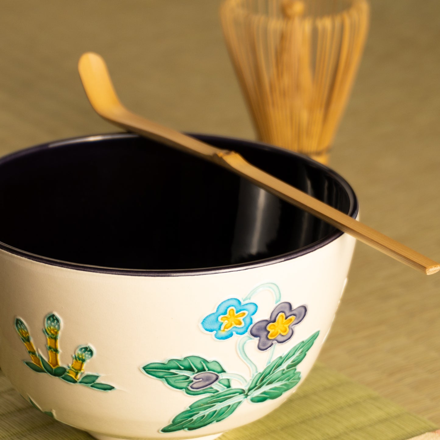 抹茶碗　交趾 "春の絵"　一如 KOTOPOTTER