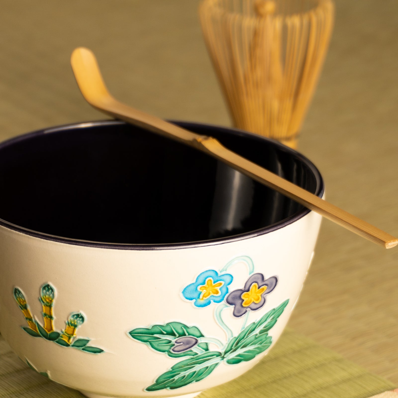 抹茶碗　交趾 "春の絵"　一如 KOTOPOTTER