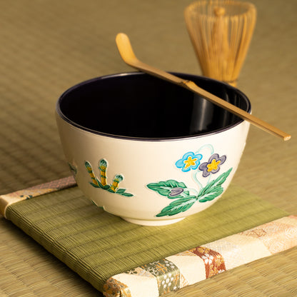 抹茶碗　交趾 "春の絵"　一如 KOTOPOTTER
