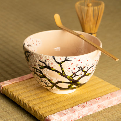 抹茶碗　淡桃交趾 "満開の桜"　一如 KOTOPOTTER