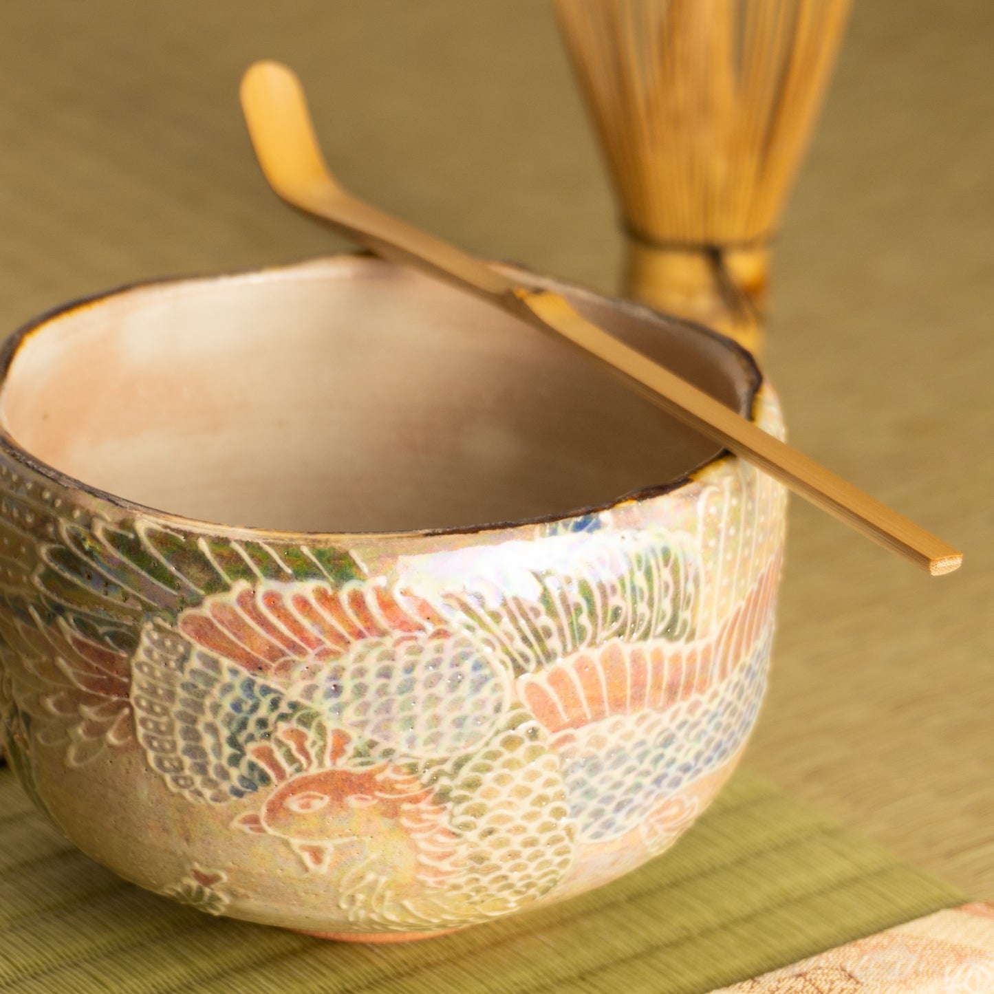 抹茶碗　ラスター彩鳳凰　俊山窯 KOTOPOTTER